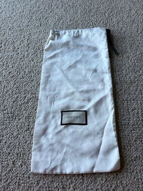 Gucci White Black Logo Drawstring Dust Bag Designer Storage Pouch Luxury